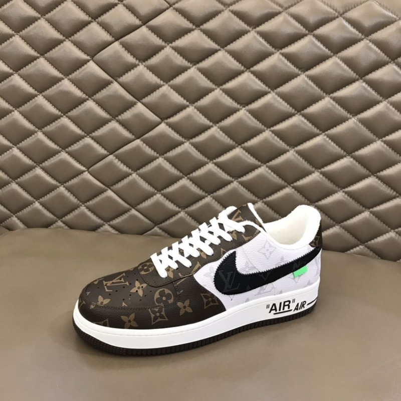 l**is V*t*n x nike air force 1 brown white sneakers man woman