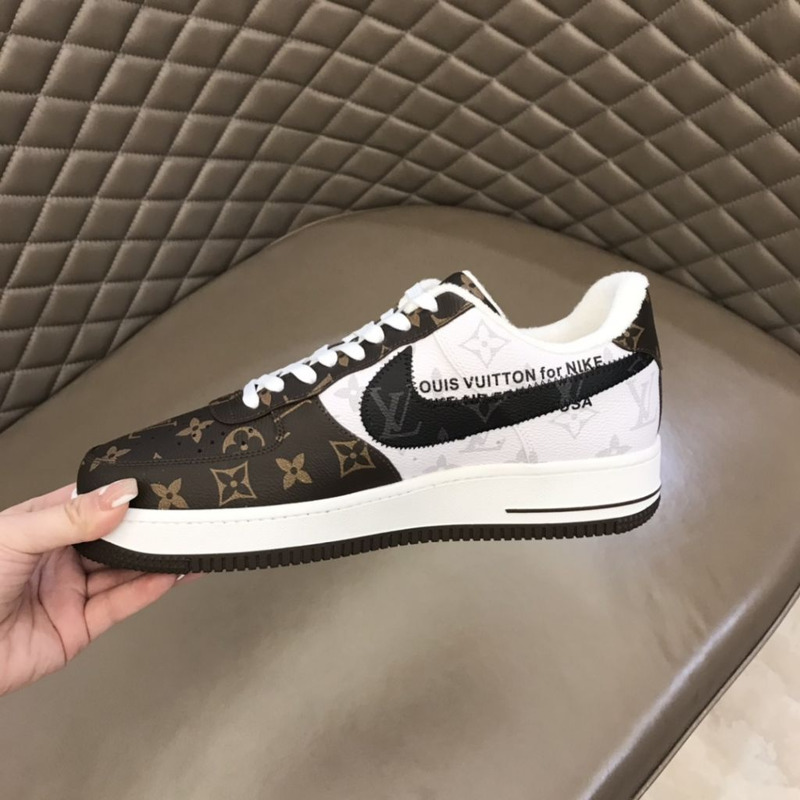 l**is V*t*n x nike air force 1 brown white sneakers man woman