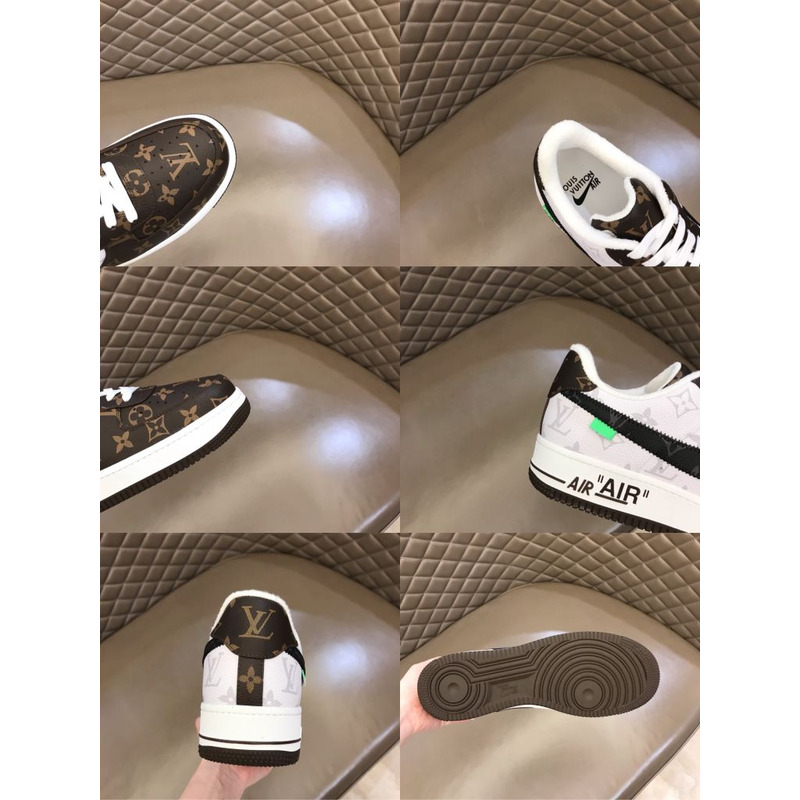 l**is V*t*n x nike air force 1 brown white sneakers man woman