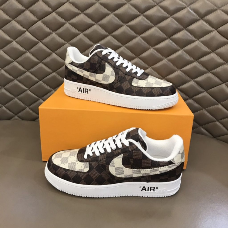 l**is V*t*n x nike air force 1 checkerboard sneakers men women