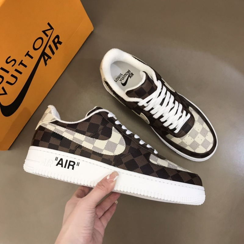 l**is V*t*n x nike air force 1 checkerboard sneakers men women