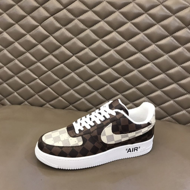 l**is V*t*n x nike air force 1 checkerboard sneakers men women