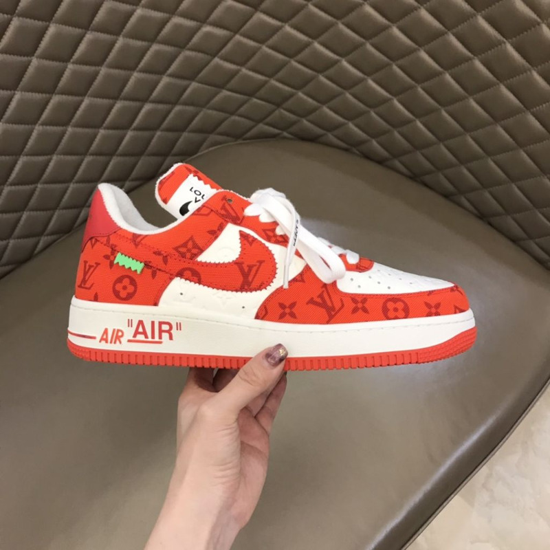 l**is V*t*n x nike air force 1 orange sneakers men women