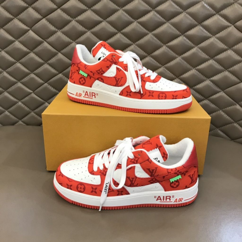 l**is V*t*n x nike air force 1 orange sneakers men women