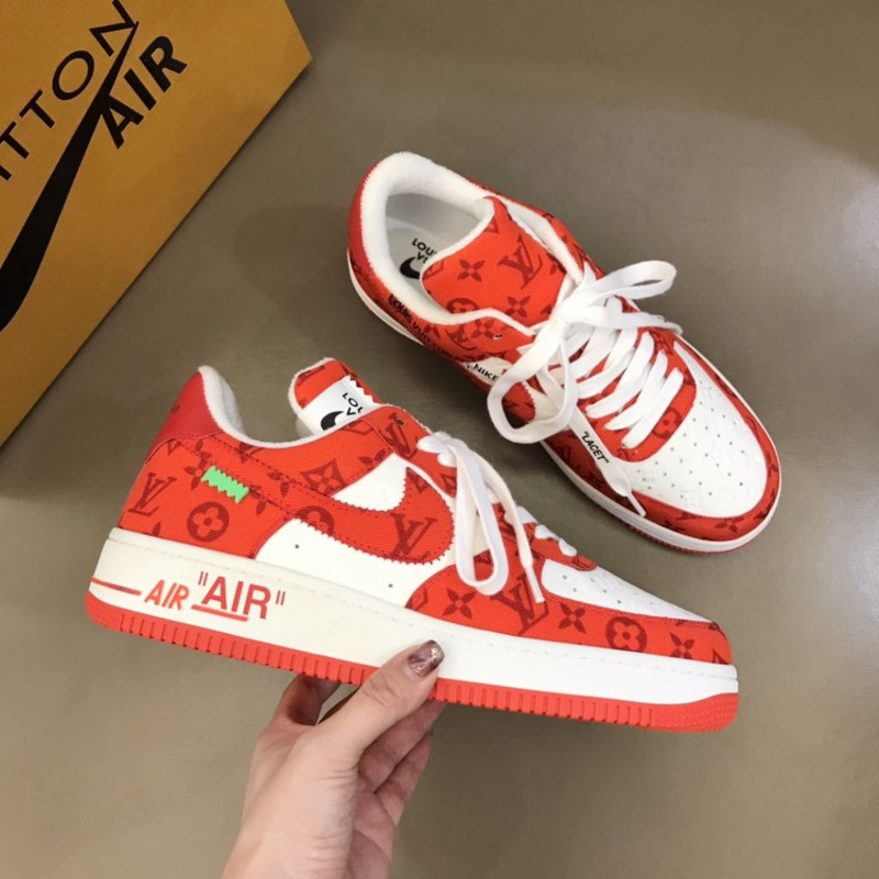 l**is V*t*n x nike air force 1 orange sneakers men women