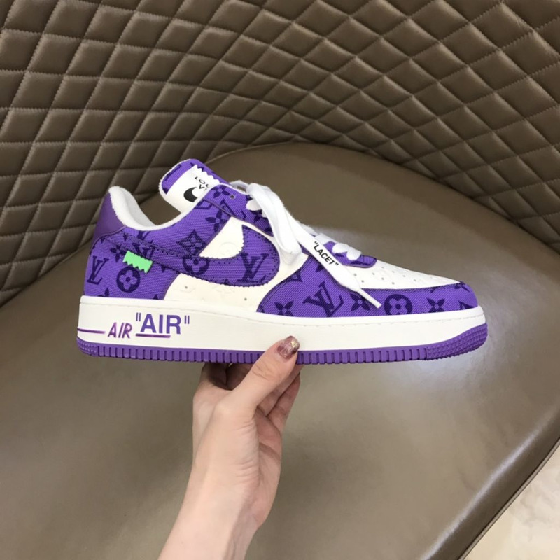 l**is V*t*n x nike air force 1 purple sneakers men women