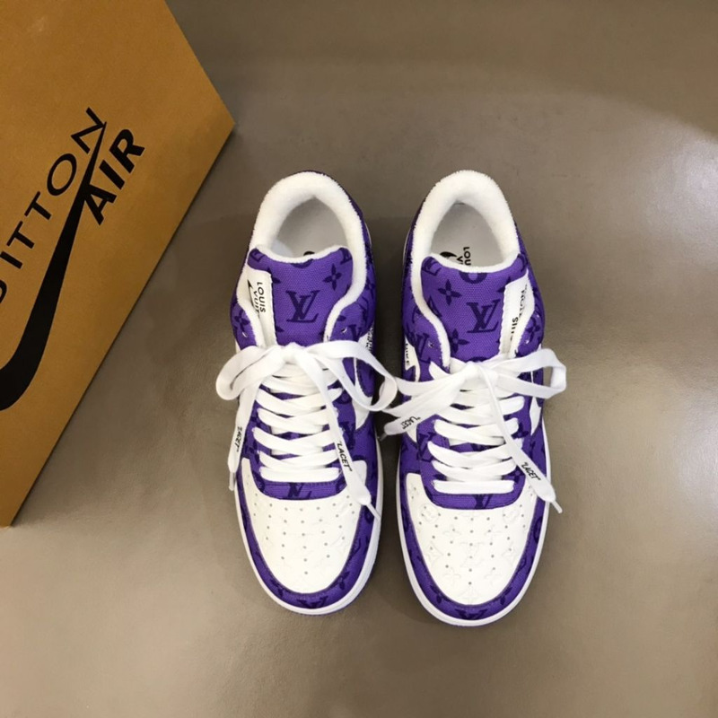 l**is V*t*n x nike air force 1 purple sneakers men women