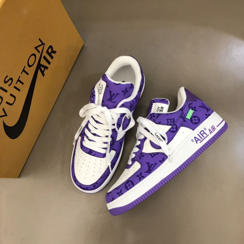 l**is V*t*n x nike air force 1 purple sneakers men women