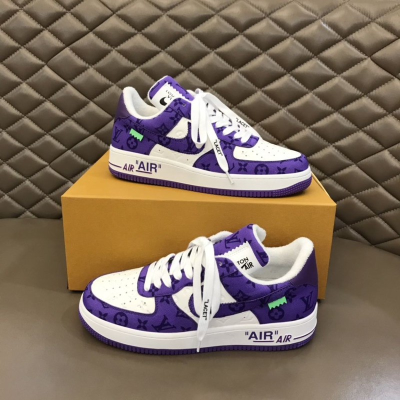 l**is V*t*n x nike air force 1 purple sneakers men women