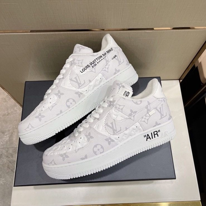 l**is V*t*n x nike air force 1 white sneakers man woman