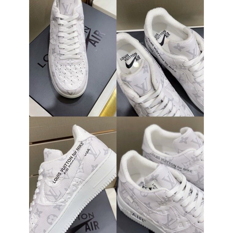 l**is V*t*n x nike air force 1 white sneakers man woman