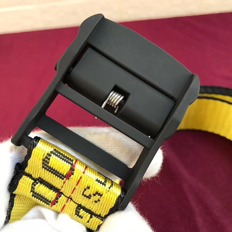 Off-White Waist Belt in Yellow With Black Buckle