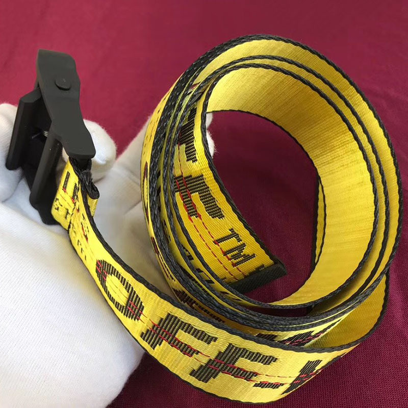 Off-White Waist Belt in Yellow With Black Buckle