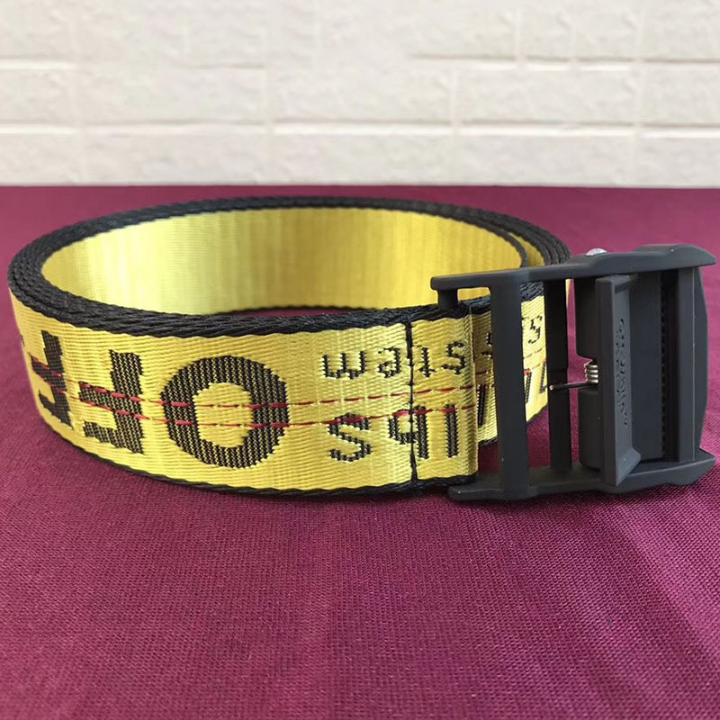 Off-White Waist Belt in Yellow With Black Buckle