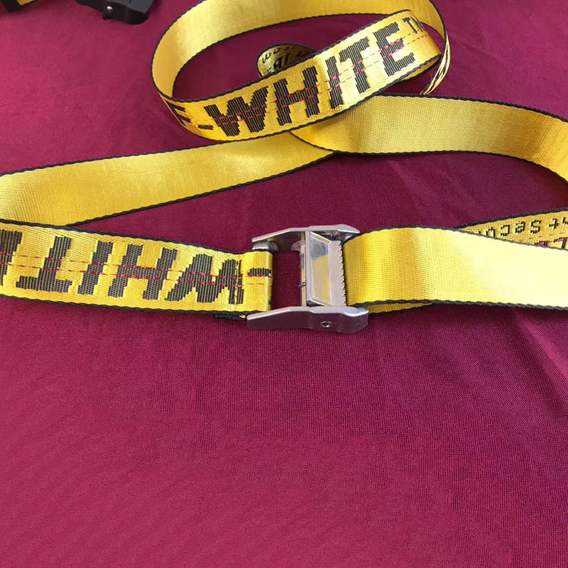 Off-White Waist Belt in Yellow With Silver Buckle