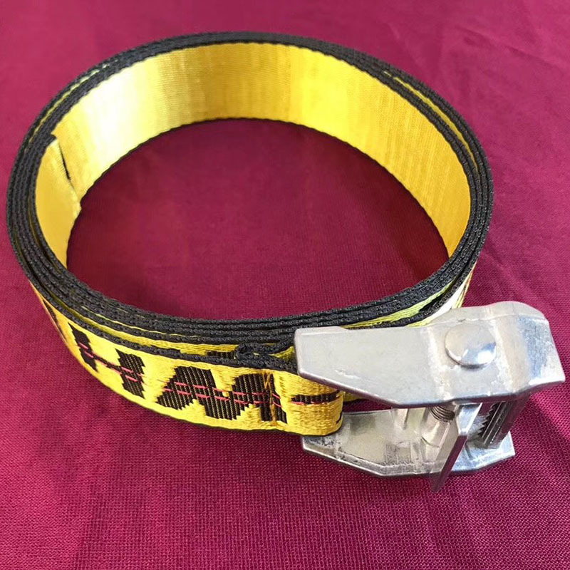 Off-White Waist Belt in Yellow With Silver Buckle