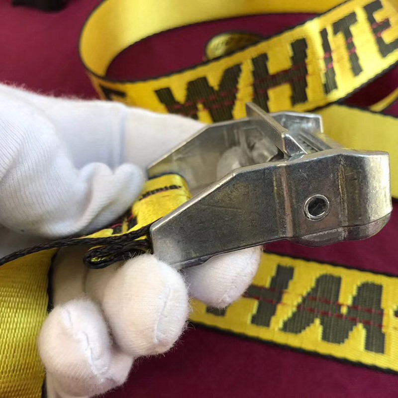 Off-White Waist Belt in Yellow With Silver Buckle