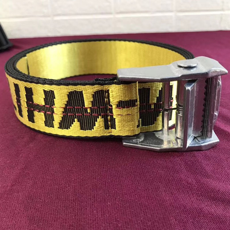 Off-White Waist Belt in Yellow With Silver Buckle