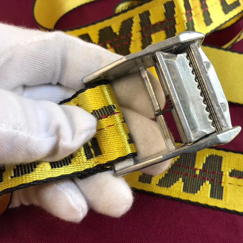 Off-White Waist Belt in Yellow With Silver Buckle