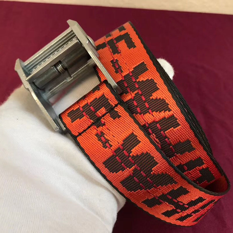 Off-White Waist Belt in Red With Silver Buckle