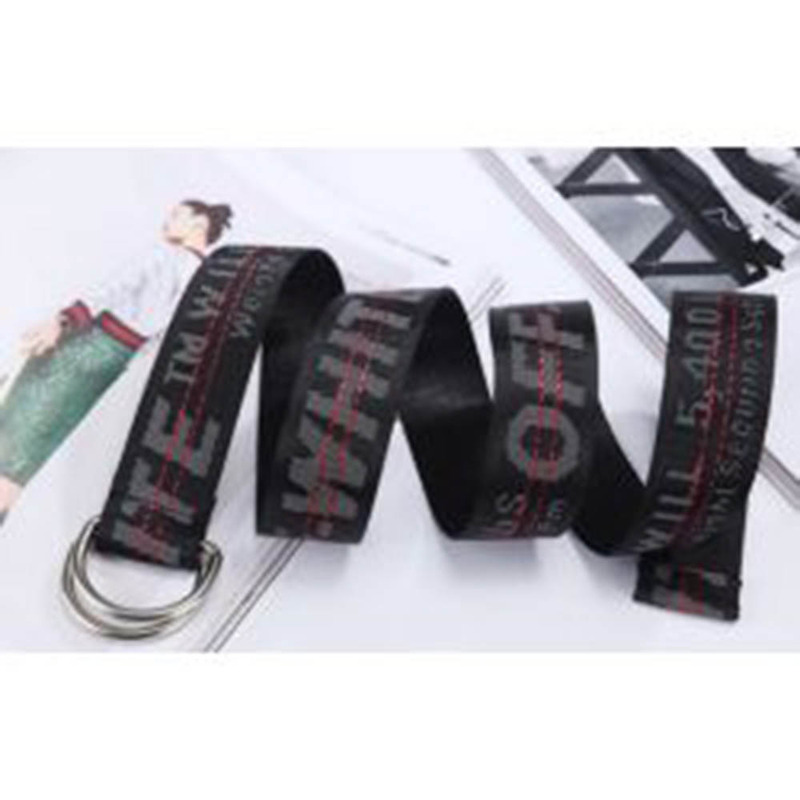 Off-White Waist Belt Women''s Canvas Belt(Black)