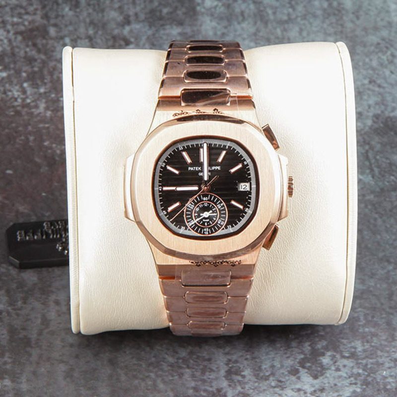 PATEK PHILIPPS SA Rose Gold Watch with Black Dial