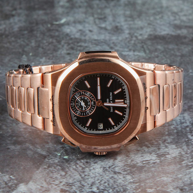 PATEK PHILIPPS SA Rose Gold Watch with Black Dial