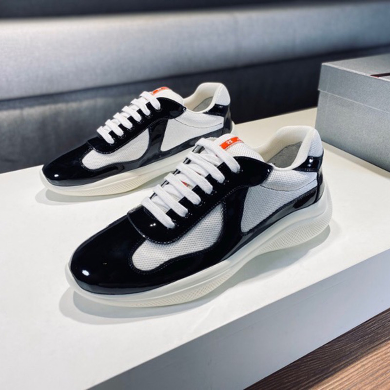 Pra*a americas cup patent leather and nylon sneakers