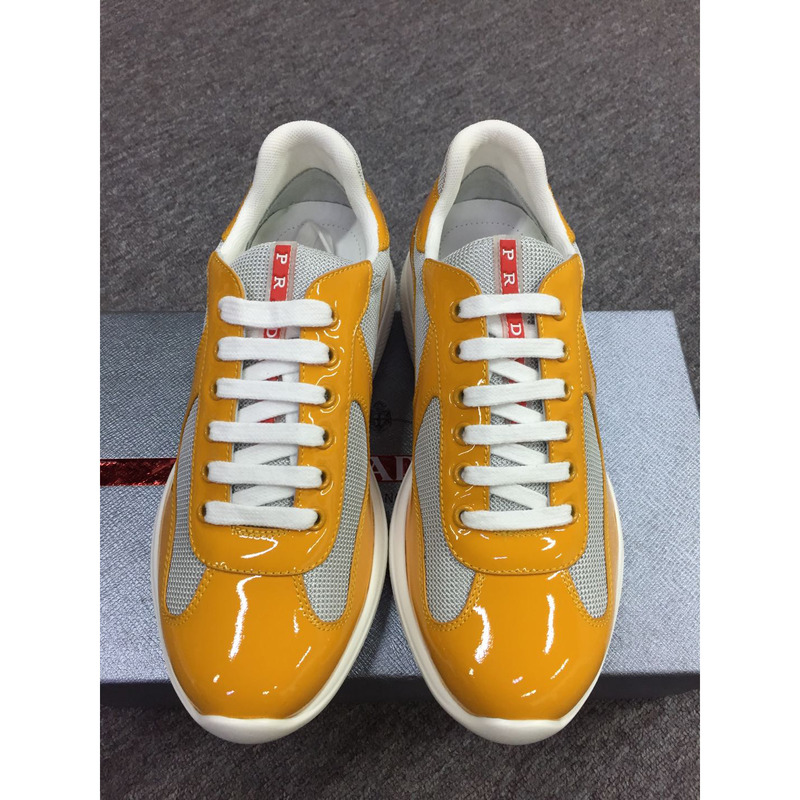 Pra*a americas cup patent leather and nylon sneakers