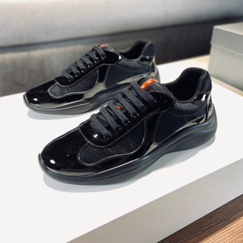 Pra*a americas cup patent leather and nylon sneakers