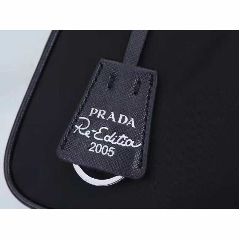 Pra*a logo print black handbag