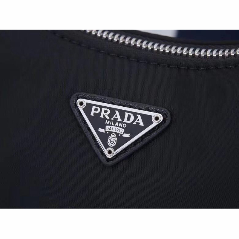 Pra*a logo print black handbag