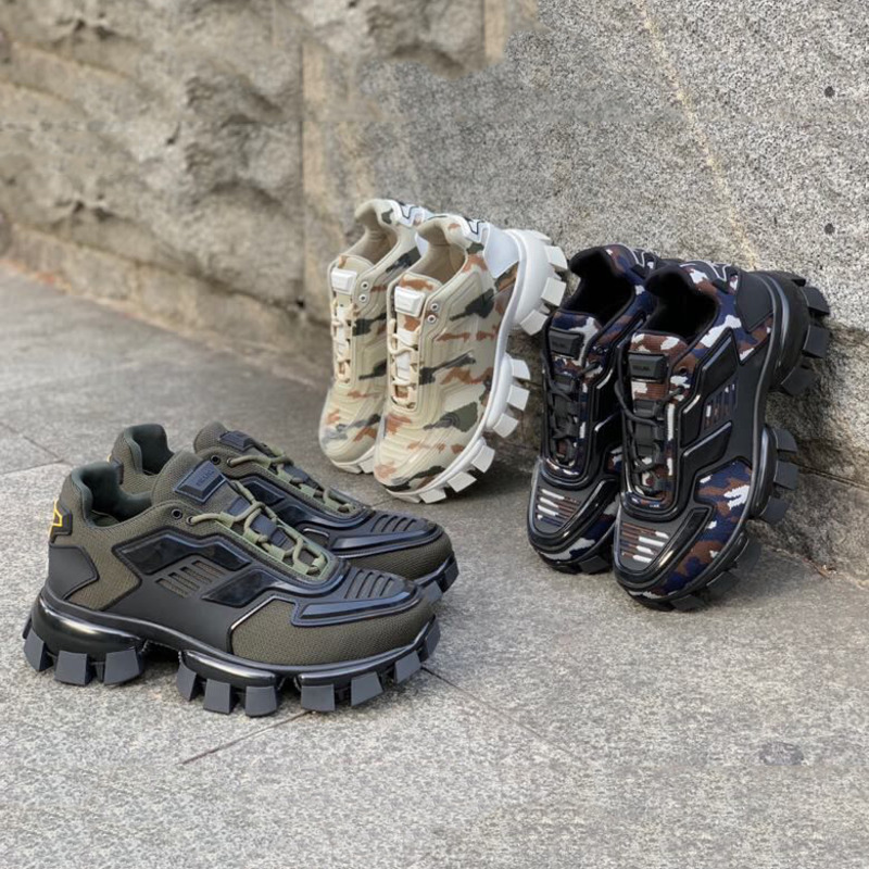 Pra*a camo rubber-knit sneakers multicolor