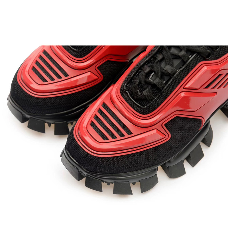 Pra*a cloudbust thunder knit sneakers in black/red