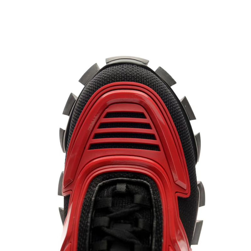 Pra*a cloudbust thunder knit sneakers in black/red