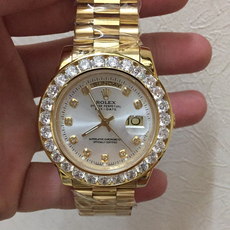 40mm Rolex 18K Yellow Gold Diamond Watch