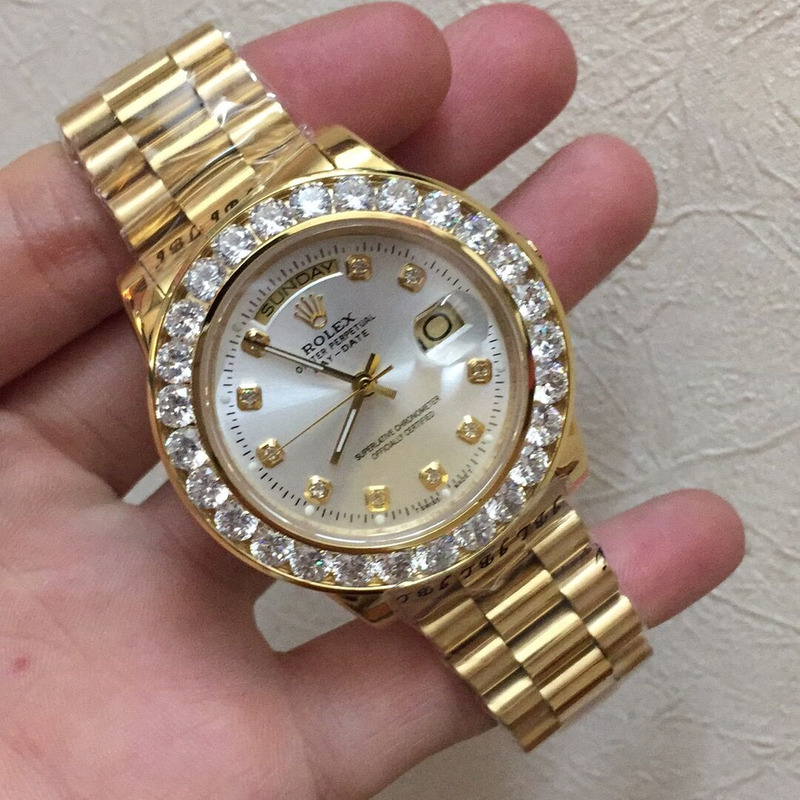 40mm Rolex 18K Yellow Gold Diamond Watch