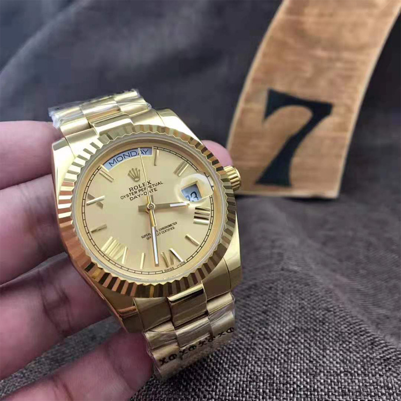 High Quality Rolex Gold Watch with Roman Dial