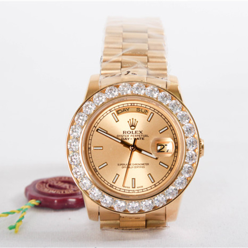 High Quality Rolex Day Date II President Yellow Gold Custom Diamond Watch