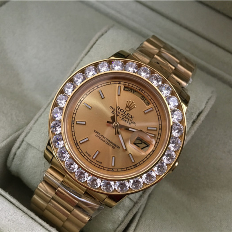 High Quality Rolex Day Date II President Yellow Gold Custom Diamond Watch