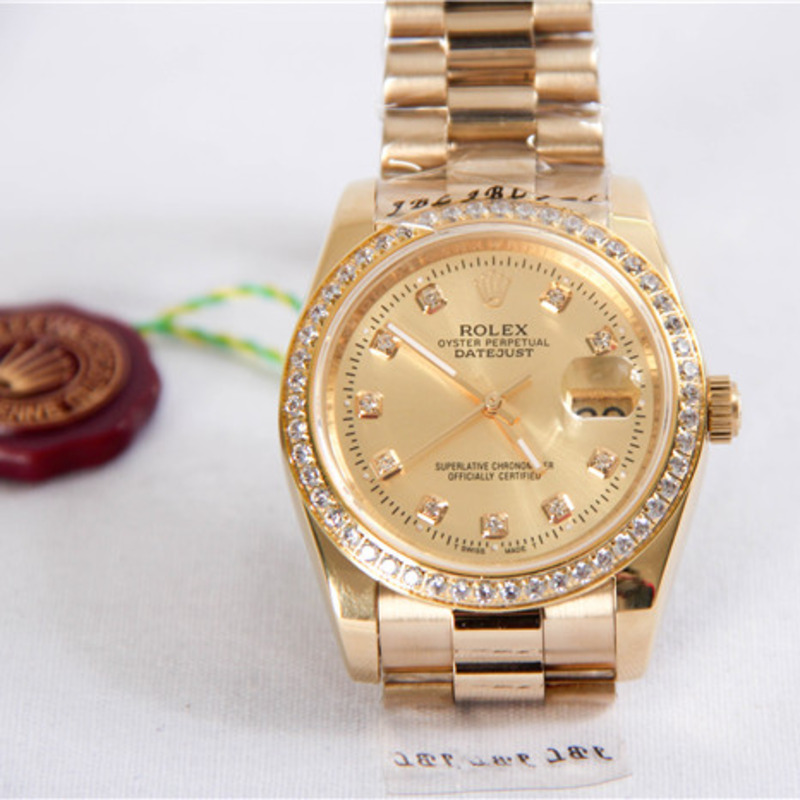 High Quality Rolex Oyster Perpetua Pearlmaster 34 Yellow Gold Diamond Watch