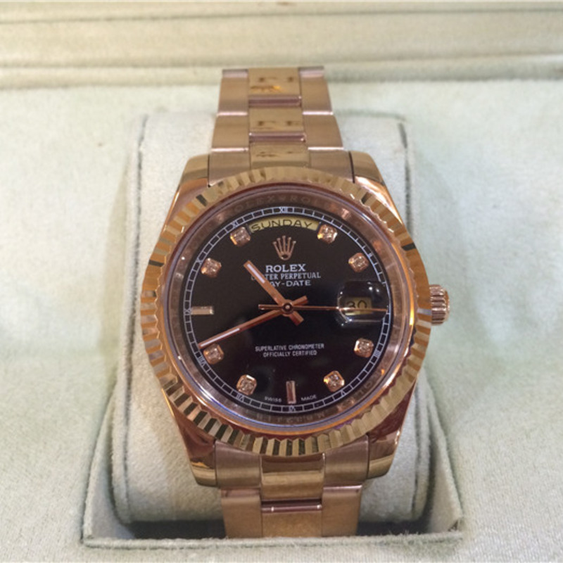 High Quality Rolex Gold Datejust Diamond Black Dial Swiss Watch