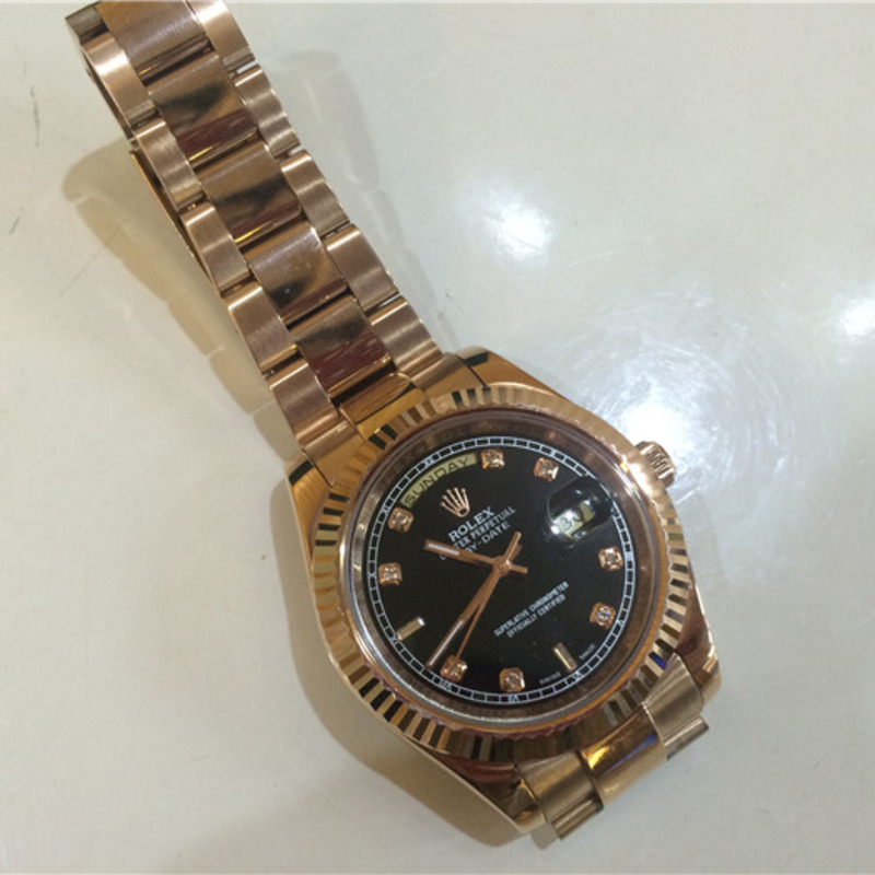 High Quality Rolex Gold Datejust Diamond Black Dial Swiss Watch