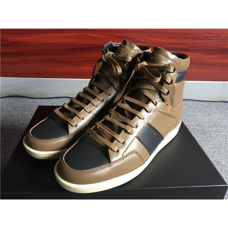 Limited Version Light Brown Leather High-Top Sneakers?