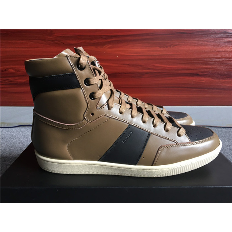 Limited Version Light Brown Leather High-Top Sneakers?