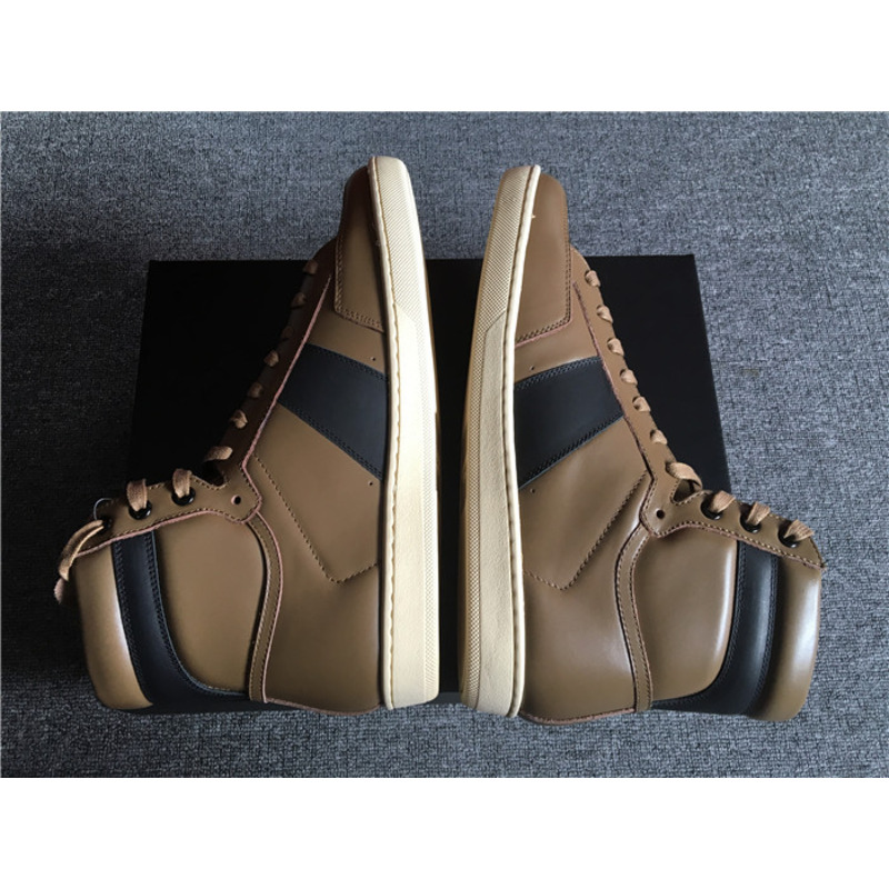 Limited Version Light Brown Leather High-Top Sneakers?