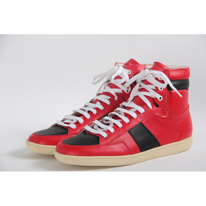 Limited Version Red Leather High-Top Sneakers?With  White Inner