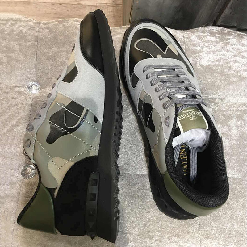 Valentino Camouflage Sneakers in Green/Black Sweaters