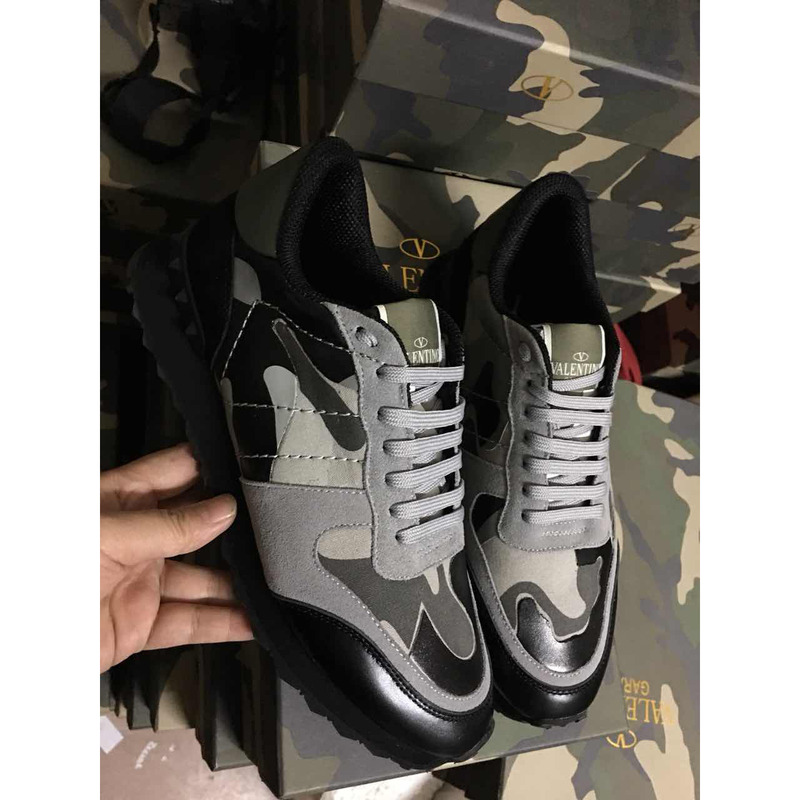 Valentino Camouflage Sneakers in Green/Black Sweaters