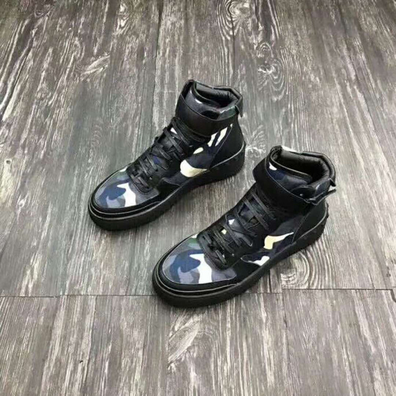 Valentino Garavani High-Top Camouflage Sneaker(Black)